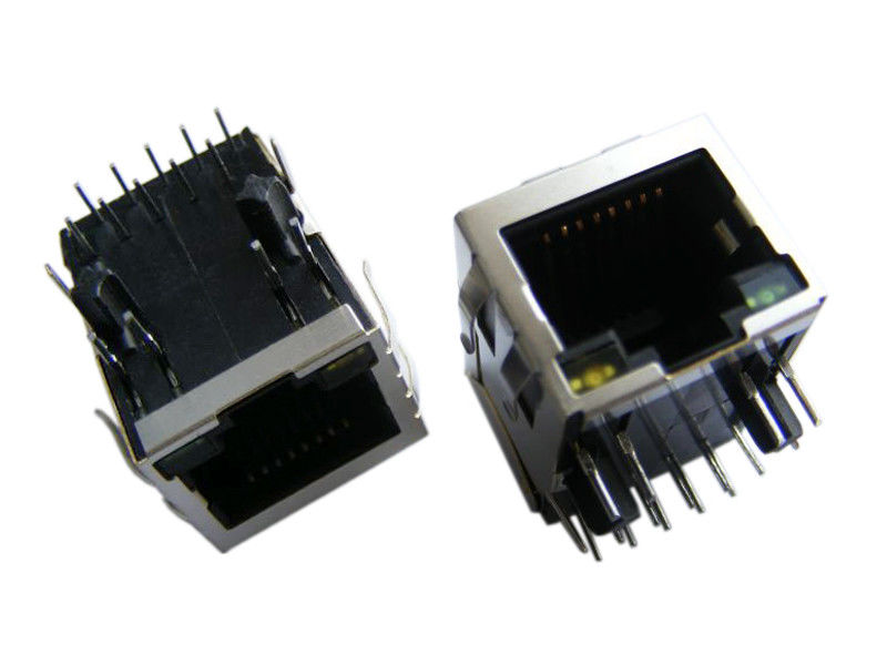 Latch Down RJ45 Single Port Integrated Gigabit 6μ Gold Plating For PC Applications